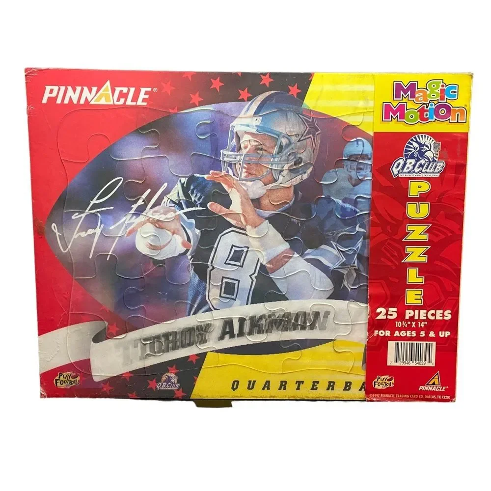 Vintage Troy Aikman Magic Motion Collector’s Puzzle Pinnacle New Old Stock